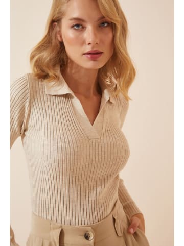 Happiness Istanbul Sweter w kolorze beżowym