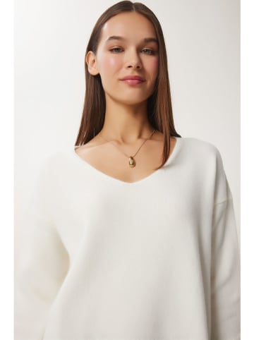 Happiness Istanbul Sweter w kolorze białym