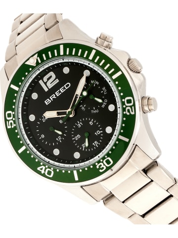 Breed Zegarek kwarcowy "Pegasus" w kolorze srebrno-czarno-oliwkowym