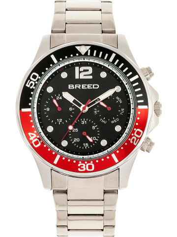 Breed Zegarek kwarcowy "Pegasus" w kolorze srebrno-czarno-czerwonym