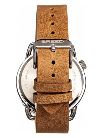 Breed Zegarek kwarcowy "Regulator" w kolorze srebrno-jasnobrązowo-białym