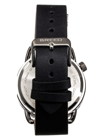 Breed Kwartshorloge "Regulator" zilverkleurig/zwart