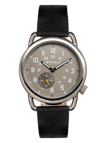 Breed Quarzuhr "Regulator" in Silber/ Schwarz/ Taupe
