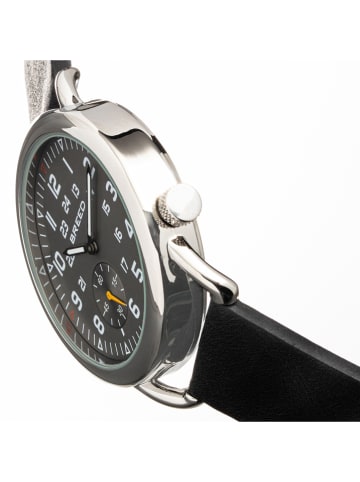 Breed Quarzuhr "Regulator" in Silber/ Schwarz/ Taupe