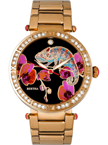 Bertha Quarzuhr "Camilla" in Gold/ Schwarz