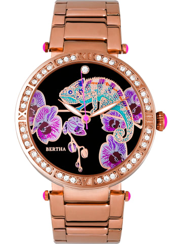 Bertha Quarzuhr "Camilla" in Roségold/ Schwarz