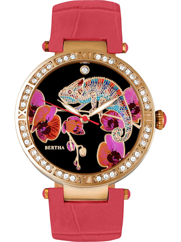 Bertha Quarzuhr "Camilla" in Gold/ Pink/ Schwarz