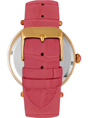 Bertha Quarzuhr "Camilla" in Gold/ Pink/ Schwarz