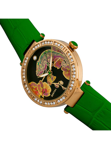 Bertha Zegarek kwarcowy "Camilla" w kolorze złoto-zielono-czarnym