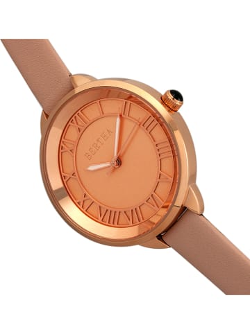 Bertha Kwartshorloge "Madison" lichtroze/roségoudkleurig