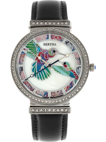 Bertha Quarzuhr in Silber/ Schwarz