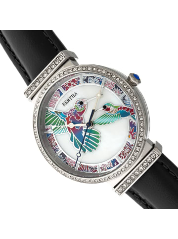 Bertha Quarzuhr in Silber/ Schwarz