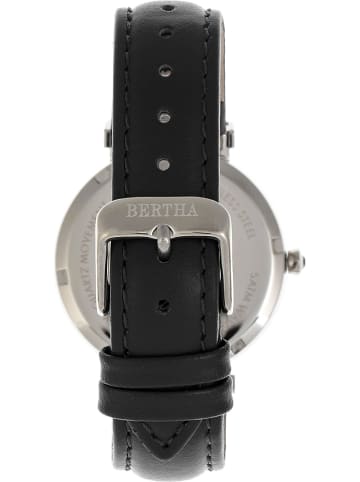 Bertha Zegarek kwarcowy w kolorze srebrno-czarnym