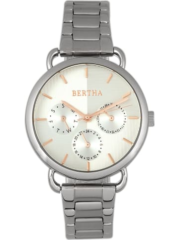 Bertha Zegarek kwarcowy "Gwen" w kolorze srebrnym