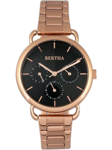 Bertha Quarzuhr "Gwen" in Roségold/ Schwarz