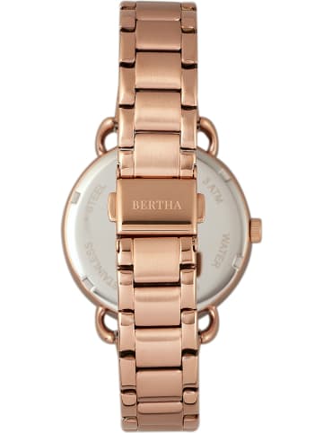 Bertha Quarzuhr "Gwen" in Roségold/ Schwarz