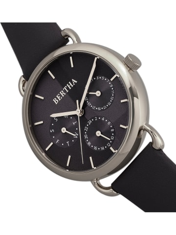 Bertha Quarzuhr "Gwen" in Silber/ Schwarz