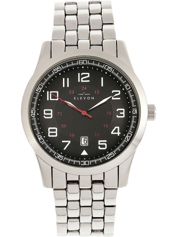 Elevon Kwartshorloge "Garrison" zilverkleurig/zwart