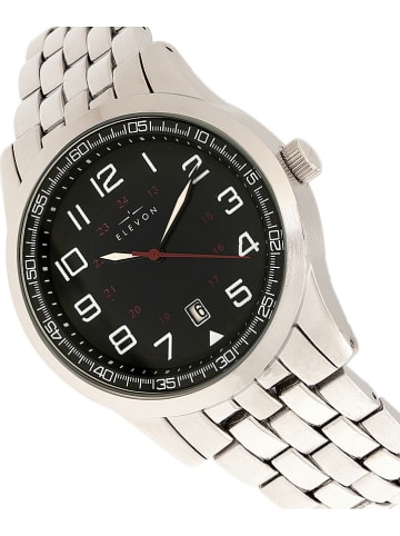 Elevon Kwartshorloge "Garrison" zilverkleurig/zwart