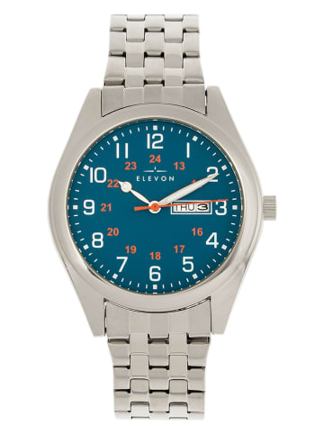 Elevon Quarzuhr "Gann" in Silber/ Petrol