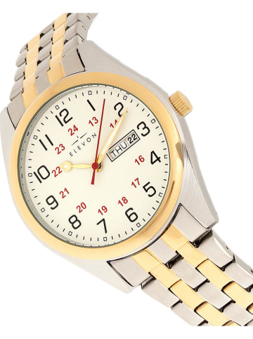 Elevon Quarzuhr "Gann" in Silber-Gold/ Creme