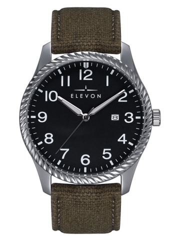 Elevon Quarzuhr ''Crosswind'' in Khaki/ Silber/ Schwarz