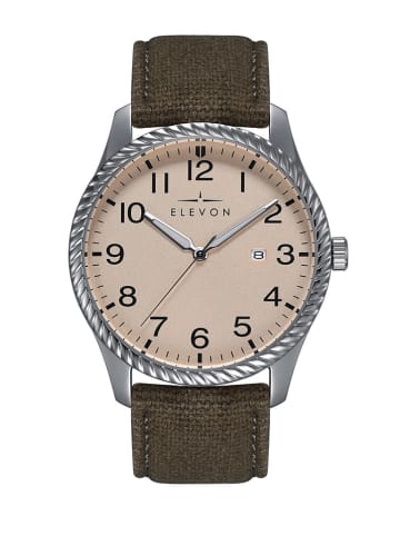 Elevon Quarzuhr "Crosswind" in Khaki/ Silber/ Beige