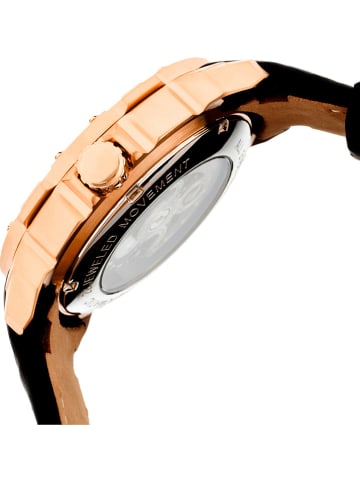 Heritor Automatisch horloge "Conrad" zwart/roségoudkleurig