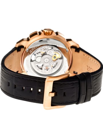 Heritor Automatisch horloge "Conrad" zwart/roségoudkleurig