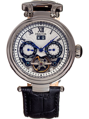 Heritor Zegarek automatyczny "Ganzi" w kolorze srebrno-czarno-białym