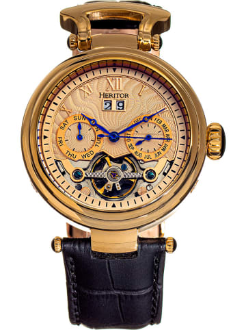 Heritor Automatikuhr "Ganzi" in Schwarz/ Gold