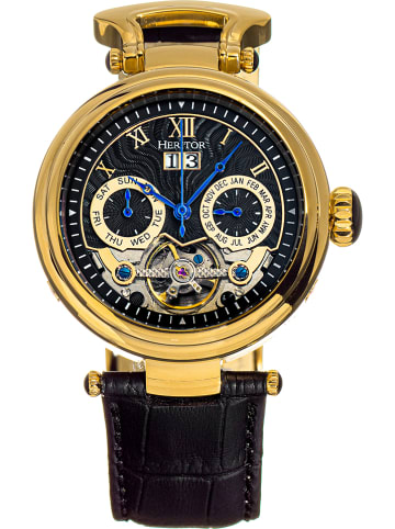 Heritor Automatikuhr "Ganzi" in Schwarz/ Gold
