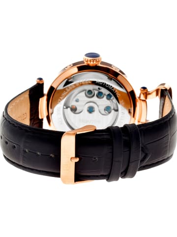 Heritor Automatikuhr "Ganzi" in Schwarz/ Roségold