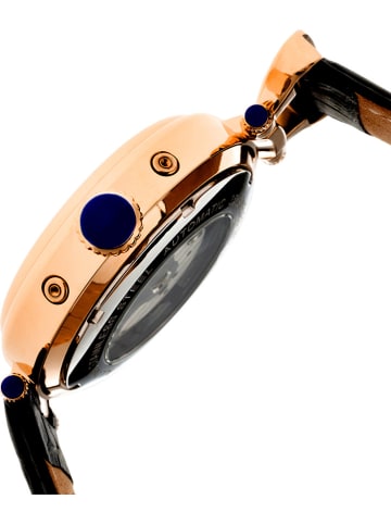 Heritor Automatikuhr "Ganzi" in Schwarz/ Roségold