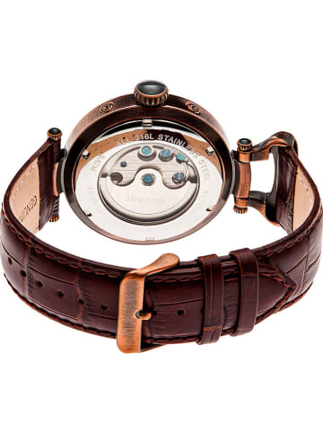 Heritor Automatikuhr "Ganzi" in Braun/ Weiß