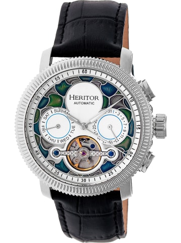 Heritor Automatikuhr "Aura" in Schwarz/ Silber