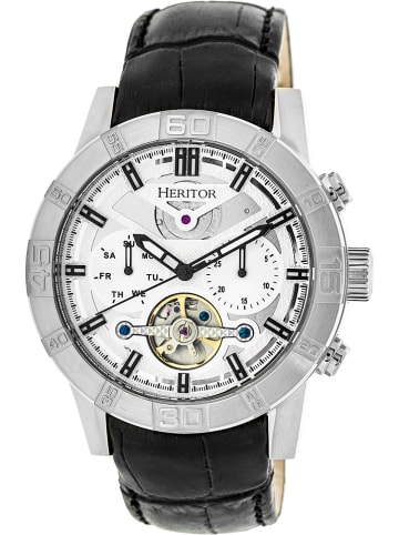 Heritor Automatikuhr "Hannibal" in Schwarz/ Silber