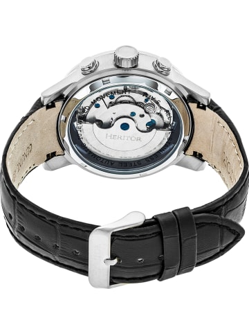 Heritor Automatikuhr "Hannibal" in Schwarz/ Silber