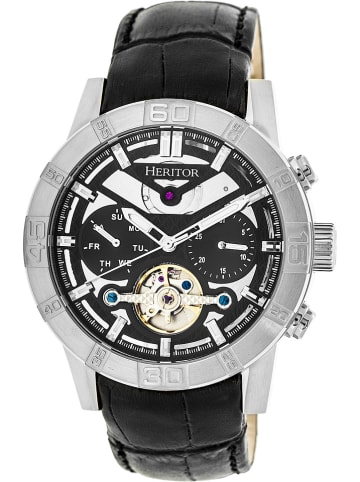 Heritor Automatikuhr "Hannibal" in Schwarz/ Silber