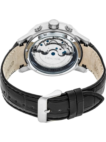 Heritor Automatikuhr "Hannibal" in Schwarz/ Silber