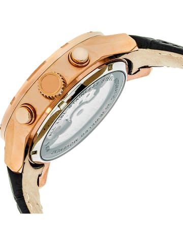 Heritor Automatikuhr "Hannibal" in Schwarz/ Roségold/ Weiß