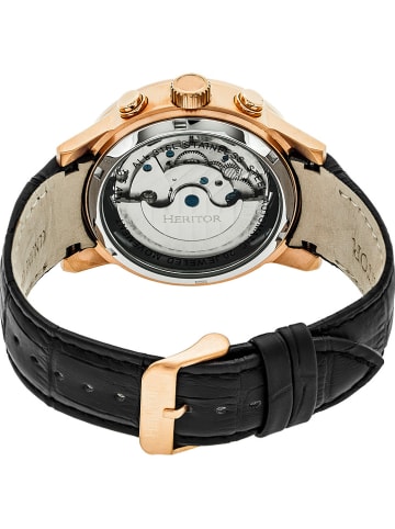 Heritor Automatisch horloge "Hannibal" zwart/roségoudkleurig/wit