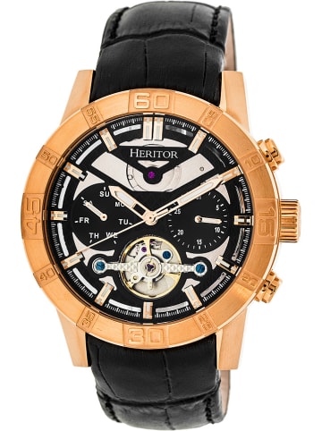 Heritor Automatikuhr "Hannibal" in Schwarz/ Roségold