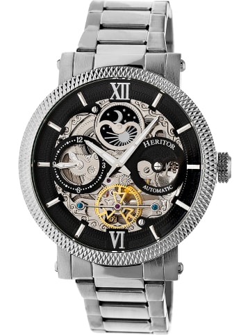 Heritor Automatikuhr "Aries" in Silber/ Schwarz