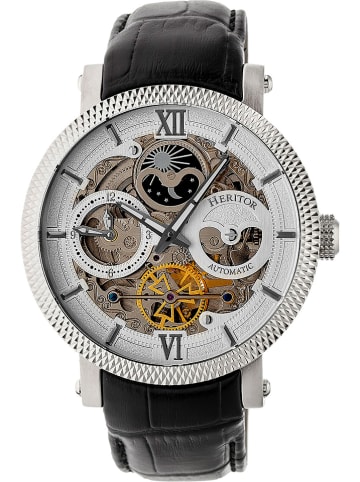 Heritor Automatikuhr "Aries" in Schwarz/ Silber