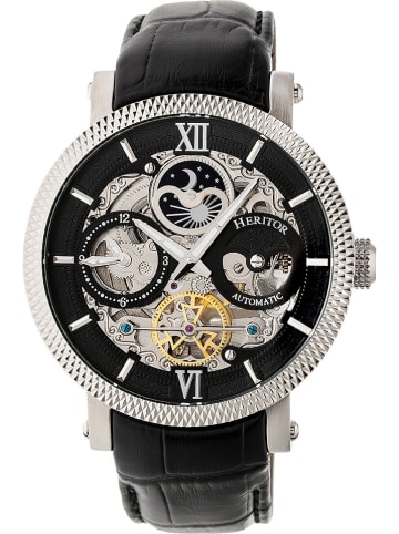 Heritor Automatikuhr "Aries" in Schwarz/ Silber