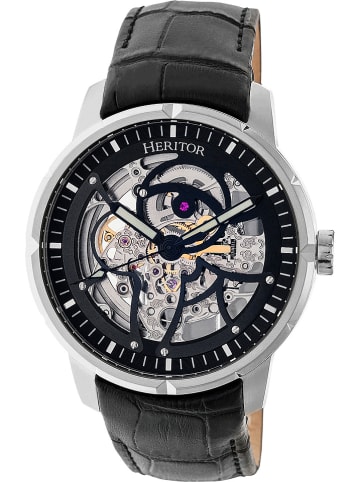 Heritor Automatikuhr "Ryder" in Schwarz/ Silber