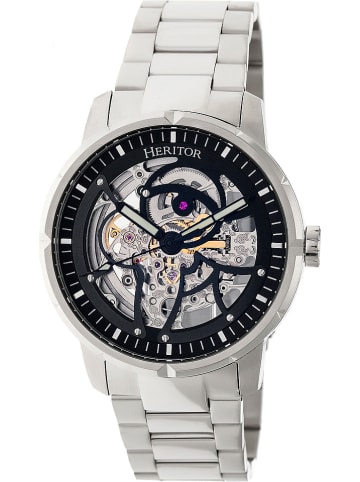 Heritor Automatikuhr "Ryder" in Silber/ Schwarz