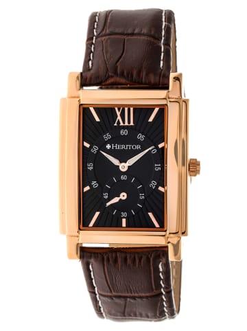 Heritor Automatisch horloge "Frederick" donkerbruin/roségoudkleurig