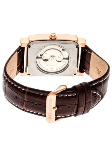 Heritor Automatikuhr "Frederick" in Dunkelbraun/ Roségold